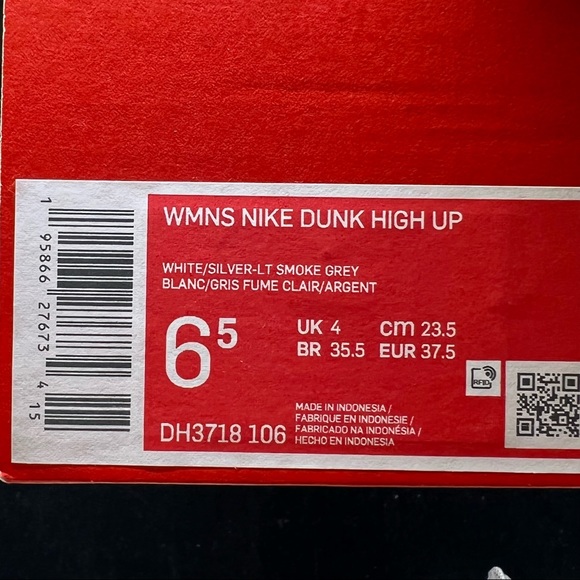 WMNS Nike Dunk High Up Light Smoke Grey White Silver DH3718-106 Women's 6.5 - Picture 10 of 10